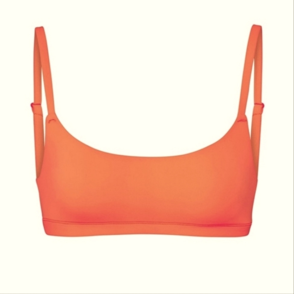 SKIMS FITS EVERYBODY SCOOP NECK BRA NEON ORANGE 2XL NWT